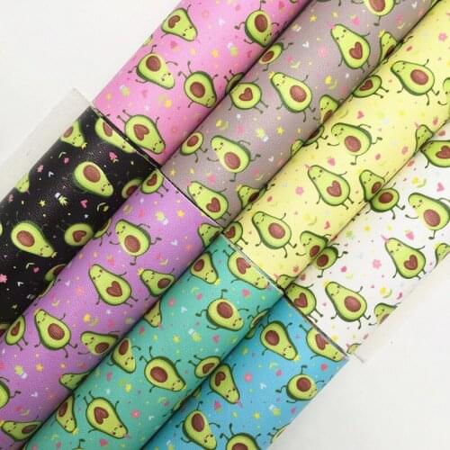 Onefly Wholesales Dropshipping Leather Supplier Cute Kiwi Printed Synthetic Faux Vinyl leather Fabric Sheets For Bow DIY FZ140A