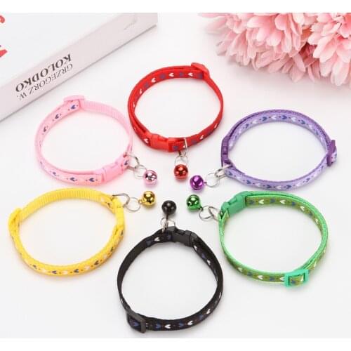 Love Design Pet Accessories for Cat Super Cute Cat Collar with Bell Beautiful Kitten Puppy Collar Adjustable Japanese Cat-collar