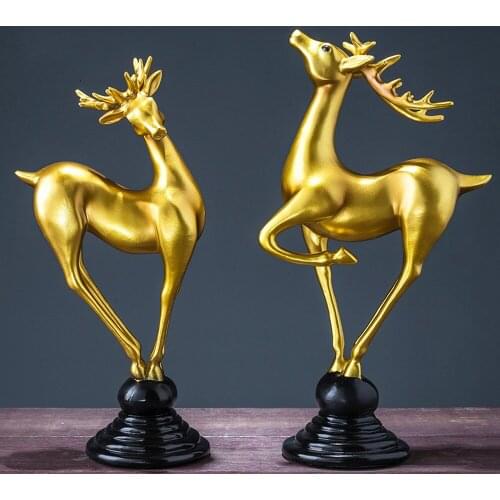 A PAIR DEER ORNAMENTS NORDIC HOME FURNISHING HOME LIVING ROOM WINE CABINET CREATIVE TV CABINET OFFICE DESKTOP AP5111414