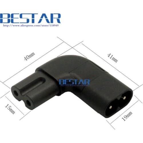 Figure 8 IEC 320 IEC320 iec C7 to C8 90 Degree Left & Right Angled AC Power Adapter Male Female Extension connector
