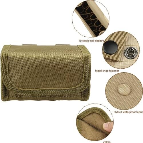 Tactical Military 10 Rounds Ammo Pouch Edc Weapons Bandolier Hunting Accessories Shotgun Bullet Shell Magazine Pouch