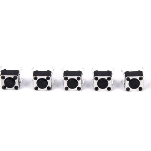 50pcs Tactile Push Button Switch 4pin Momentary Tact Through-Hole dip feet copper 6x6x4.3mm