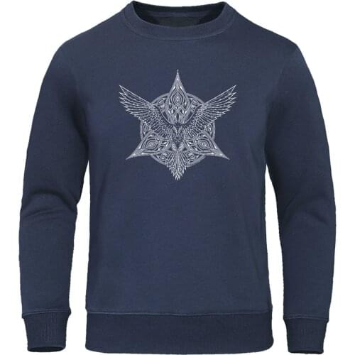 TV Show Viking legend Sweatshirts Hoodies Odin Vikings Men Sweatshirt Ragnar Raven Pullover Mens Autumn Fleece Warm Streetwear