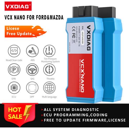 VXDIAG VCX NANO For Ford OBD2 Car Diagnostic tool For Mazda IDS V121 automotivo scanner J2534 PCM ABS ECU Programming IDS V122