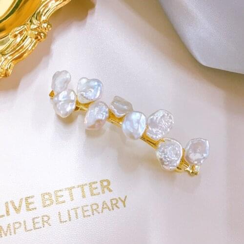 Fashion Baroque Flora Pearl Beads Hair Clip Barrettes