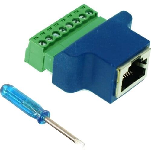 10pcs Color Connectors RJ45 to Screw Terminal Adaptor RJ45 Female to 8 Pin connector RJ45 splitter for CCTV DVR CCTV accessory