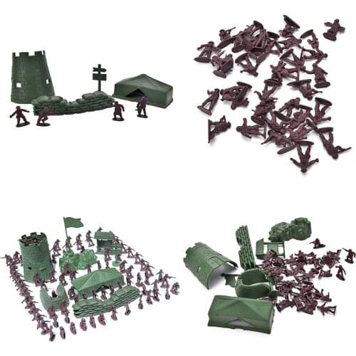 100 Pcs/Set 3cm Soldier City Gate Tower Sandbag Military Model for Boys Gifts