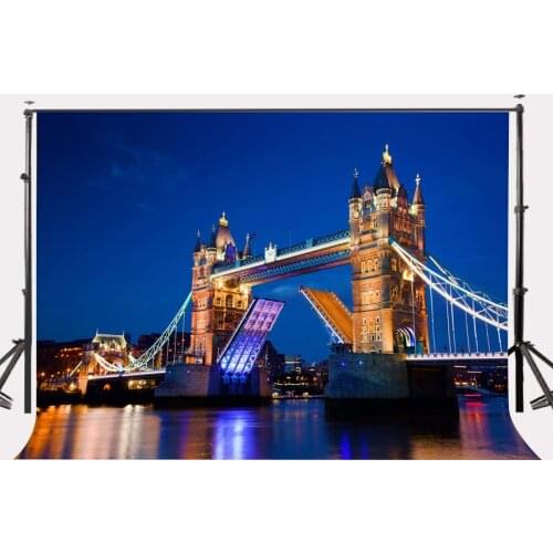 150x220cm London City Night View Backdrop London Bridge Photography Background Outdoor Shooting Props