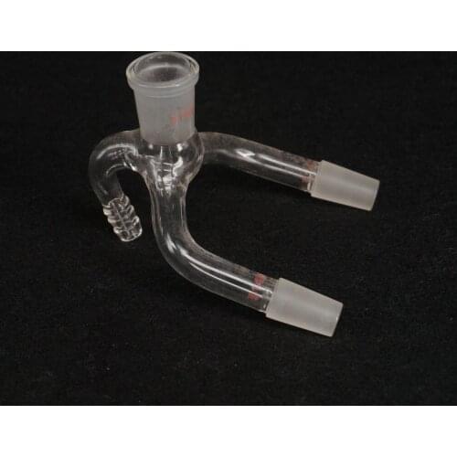 19/26 x 14/23 Joint 2-Way Lab Glass Vacuum Receiver Adapter Science Glassware