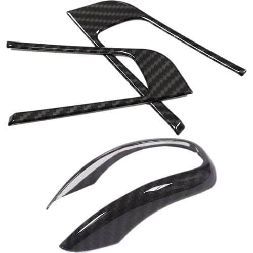 3 Pcs Carbon Fiber Style Car Trim Accessories for Alfa Romeo Giulia Stelvio: 1 Pcs Abs Plastic Gear Shift Head Cover Trim & 2 Pc