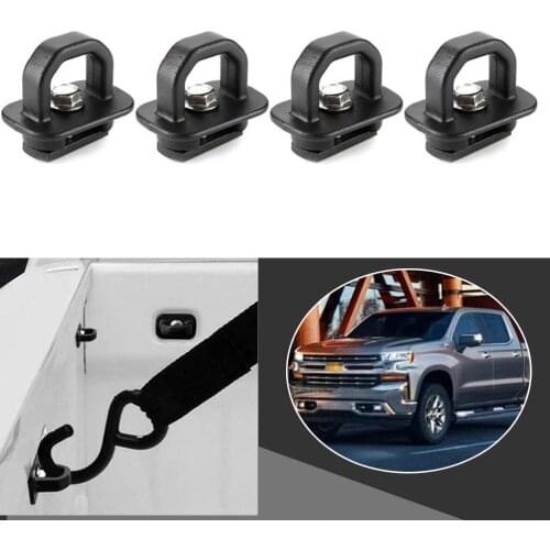 4pcs Car Tie Down Anchor Pickup Truck Bed Side Wall Clip For Ford Chevy Silverado GMC Sierra Colorado Canyon Cargo Trunk Hook