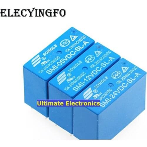 5pcs 4feet SMI-12VDC-SL-A SMI-24VDC-SL-A 5V 12V 24V 10A relay