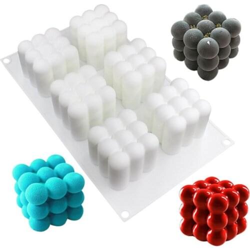 6 Cavity Rubiks Cube Silicone Cake Mold DIY High Quality Candle Mold Practical Cake Tool Multi-purpose Silicone Mold