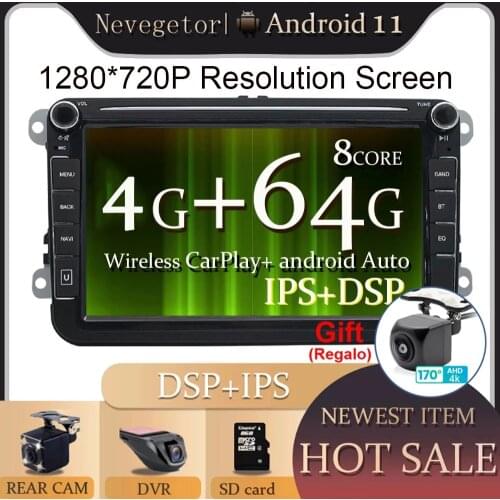 9" Android 11 Car DVD GPS Navigation for VW Volkswagen SKODA GOLF 5 Golf 6 POLO PASSAT B6 JETTA TIGUAN dvd player BT RDS