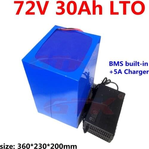 72V Electric Scooter Battery 72V 30ah 40ah Lithium Titanate Battery for 2000W 3000W with BMS 84V 5A Charger