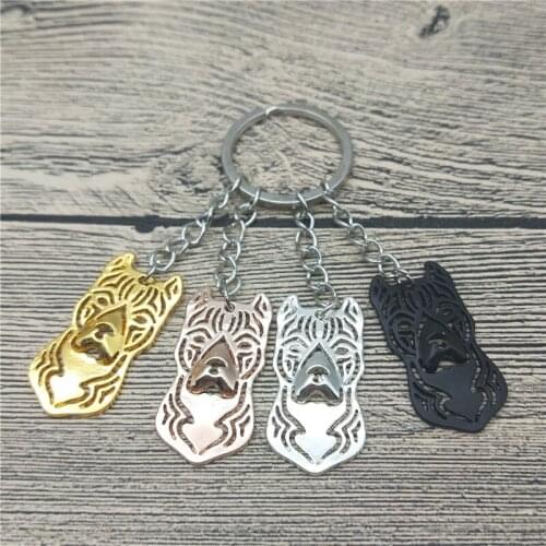 American Staffordshire Terrier Key Chains Fashion Pet Dog Jewellery Amstaff Car Keychain Bag Keyring For Women Men