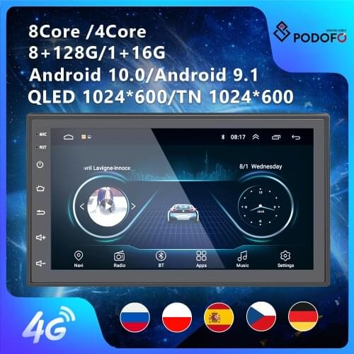 Podofo 2Din 8 Core Car Radio Android Multimedia Player For VW Hyundai Kia Honda Toyota Nissan Mitsubish Ford LADA Suzuki