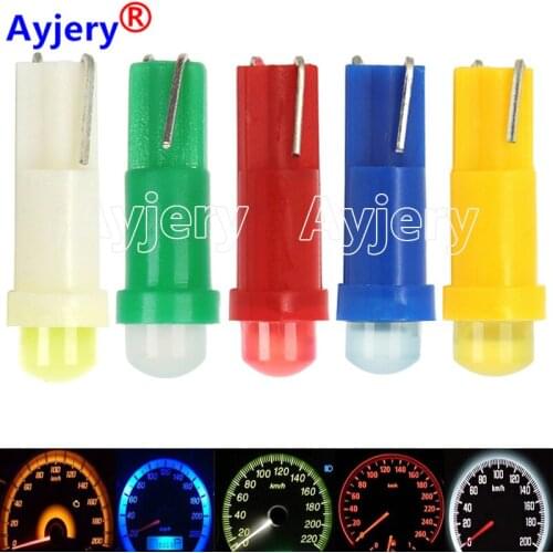 AYJERY 500pcs Car Interior T5 Led 1 SMD DC 12V Light Ceramic Dashboard Gauge Instrument Ceramic Car Auto Side Wedge Light Lamp