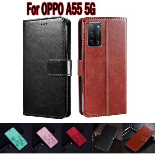 Case For OPPO A55 5G PEMM00 Cover Funda Phone Protective Shell Hoesje For OPPO A55 Case Flip Wallet Leather Book Etui Coque Bag