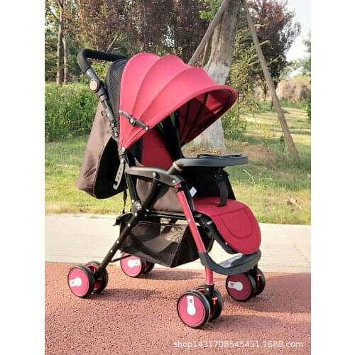 Baby stroller is super light portable can sit and lie down folding shock absorber four-wheeled hand-pushed umbrella stroller