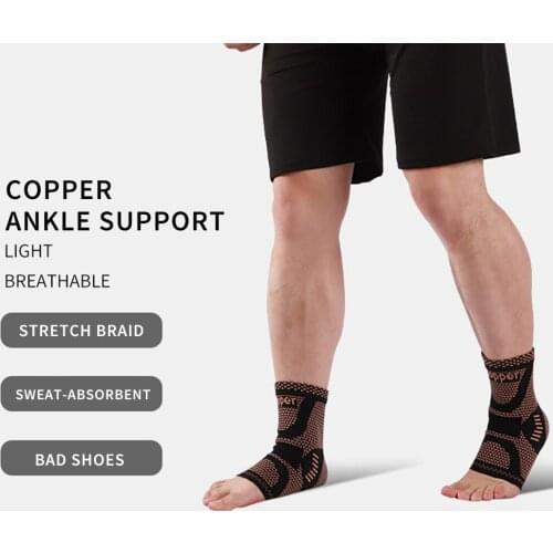 Hot Sale 1 Pcs Copper Fiber Ankle Support Fitness Pressure Nylon Knitted Sports Protective Breathable Ankle Protector