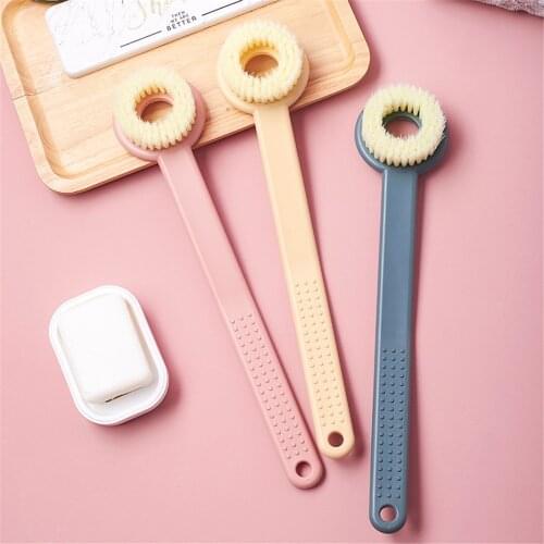 Back Body Bath Shower Sponge Scrubber Brushes With Handle Exfoliating Scrub Skin Massager Exfoliation Bathroom Brush