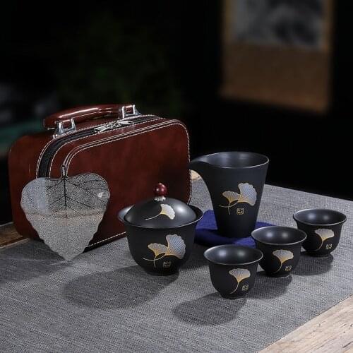 Ceramic Teapot Kettle Gaiwan Travel Ceramic Tea Cup for Chinese Kung fu puer Tea pot Portable Tea Set Teaware Drinkware