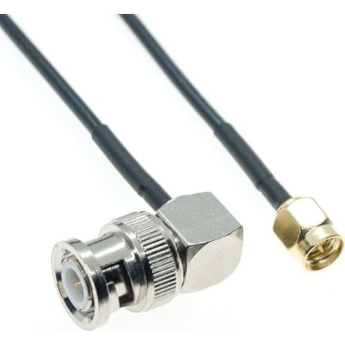 SMA Male To BNC Male Right Angle Connector Adapter Rf Pigtail Coaxial Rg174 Jumper Cable