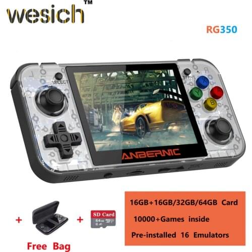 Wesich Linux System RG350 Retro Game Console 3.5inch IPS Screen 16GB+32GB/64GB 10000+ Games inside RG 350 Handheld Game Player