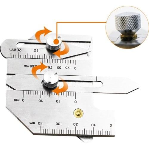 Welding Gauge Weld Inspection Gage Weld Seam Bead/Fillet/Crown Test Ulnar Ruler Degree Angle Measure tool HI-LO PipeFeeler Gauge