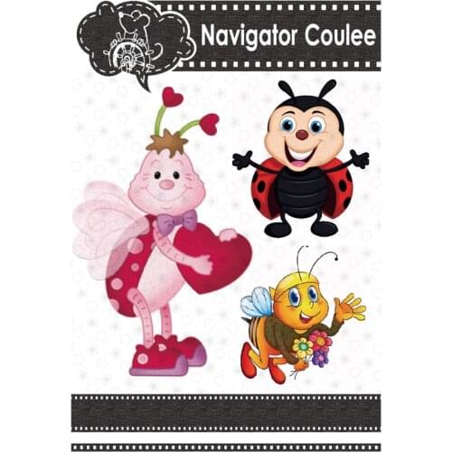 Little Bee Ladybug Animal Metal Cutting Die Scrapbook Layered Drawing DIY Craft Supplies Decorative Background Punching 2021 New