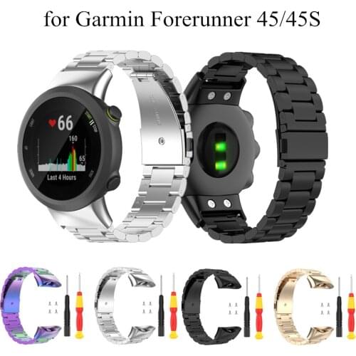 Metal Strap For Garmin Forerunner 45/45S Smart Watch Band Replacement Stainless Steel Bracelet For Garmin Swim 2 Watchband
