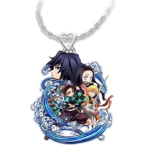 Fashion Jewelry Cartoon Demon Slayer Resin Pendant Necklace For Girl Necklace