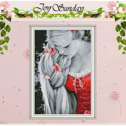 Long Hair Princess Patterns Counted 11CT 14CT Cross Stitch Sets Wholesale DIY Cross-stitch Kits Embroidery Needlework Home Decor