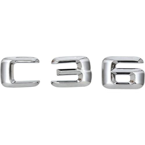 Car Rear Trunk Emblem Lettering Badge Sticker C 36 for C Class C36 AMG w204 w203 w211 w210 w212 w205 w124 w163