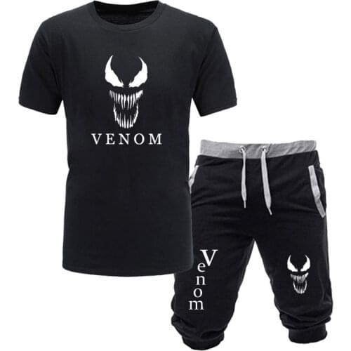 2019 New Arrivals Casual Male Venom T-shirts and jogger Shorts Man Just Break Men T Shirts Fashion Japanese T-shirt Two piece