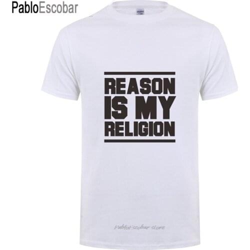 New Reason is my Religion T Shirts Summer Style Fashion Cotton Short Sleeve Atheist T-Shirt Men Shirt Tops