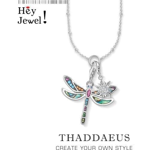 Charm Necklace Dragonfly & Sun,2019 Winter New Fashion Bohemia Jewelry Europe 925 Sterling Silver Bijoux Gift For Women Girl