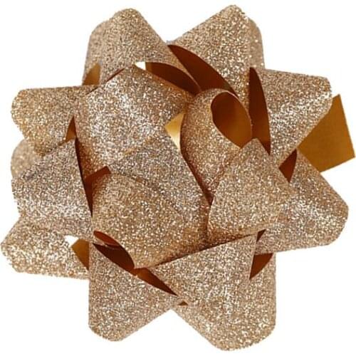 Gift Bows Ribbon Knot Adhesive Basket Bows for Wedding Gift Wrapping Car Decoration (Golden)