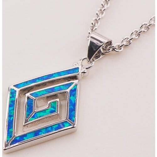 Blue Fire Opal 925 Sterling Silver Fashion Jewelry Pendant P167
