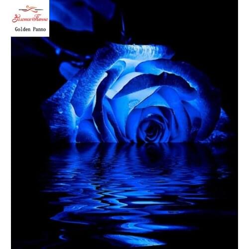 Full square diamond rose blue demon Ji water wave embroidery mosaic cross stitch home decoration stickers figures