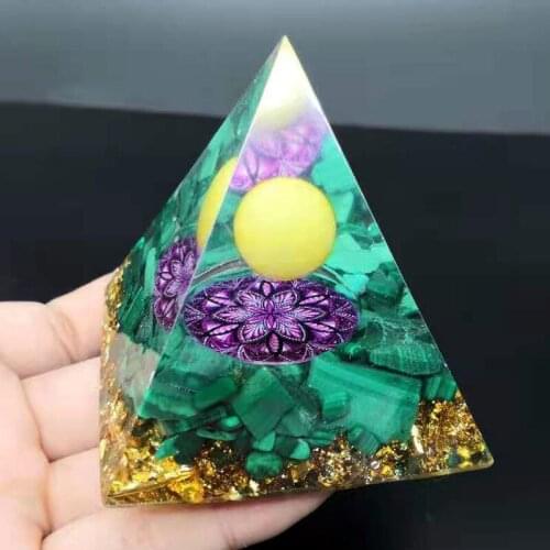 Orgone Energy Converter Orgonite Pyramid Obsidian Soothe The Soul Stone That Change The Magnetic Field Of Life Resin Jewelry A99