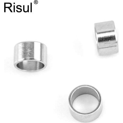 Risul cylinder round circle slide beads for jewelry making parts 3mm/5mm DIY small tiny beads stainless steel 100pcs wholesale
