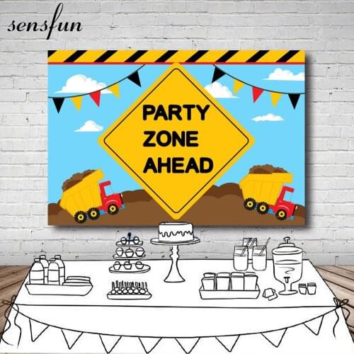 Sensfun Construction Party Photograph Backdrop Custom Boys Birthday Party Backgrounds For Photo Studio 7x5FT