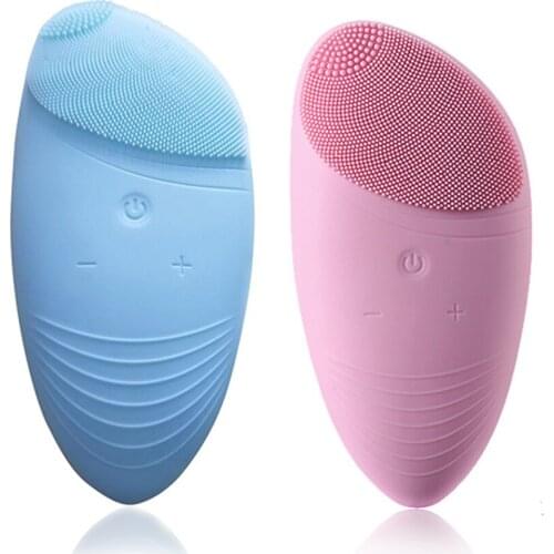 Silicone Small Electric Silicone Brush Sonic Scrubber Vibrating Facial Cleansing Skin Spatula Beauty Instrument Clean Pores/exfo