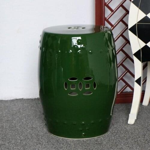 American Country Shoe Change stool Flower And Bird Ceramic Drum stool Flower And Bird white glazed porcelain ceramic stool