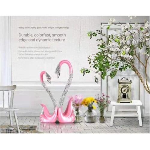 YILUNXI household plating crafts ornaments couple swan living room decorations creative wedding gift decoration