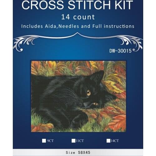 Top Quality Lovely Hot Sell Counted Cross Stitch Kit Old World Holiday Ornaments Similar DMC dw-30015 sleeping cat