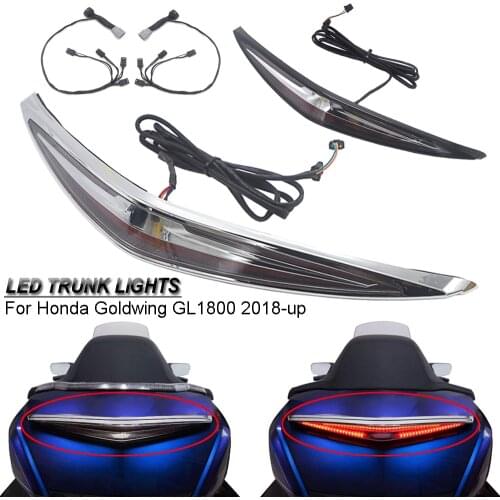 Motorcycle Rear Trunk Luggage LED Steering Light in Black Or Chrome For Honda Gold Wing GL 1800 2018 -UP GL1800 LED Brake Lights