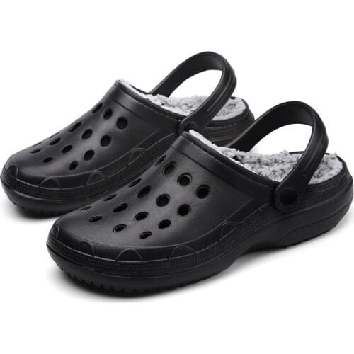 Women Winter Slippers Indoor Plush Shoes Cors Mule Clogs Eva Anti-Slip Thick Sole Platform Fashion Men Casual Outdoor 45